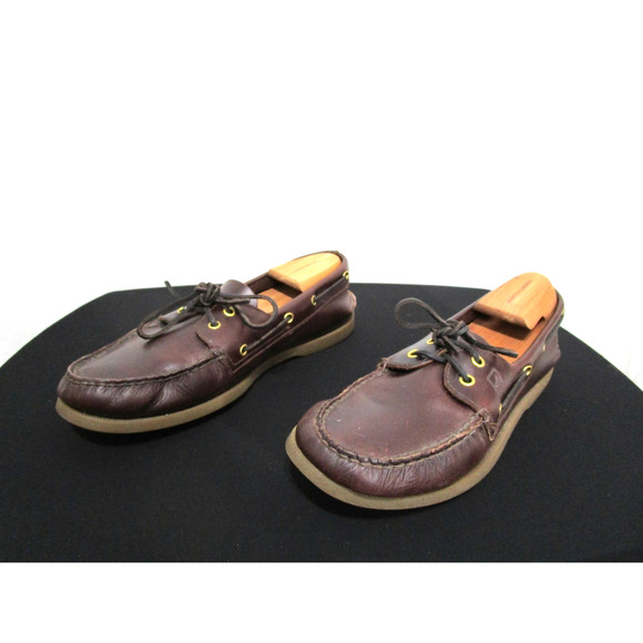 Sperry Top Sider Brown Leather 2 Eye Boat Shoes Men Sz 11.5 M - Picture 2 of 9